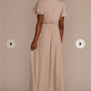 David’s Bridal flutter sleeve georgette wrap bridesmaid dress